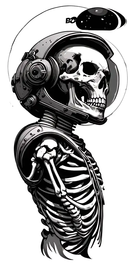 Skeleton In Space Helmet