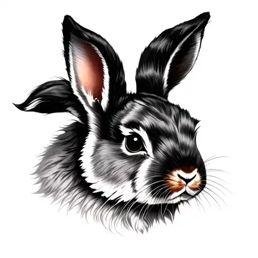 Black And Grey Lionhead Rabbit