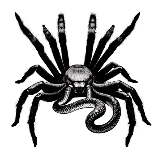 Tarantula And Snake