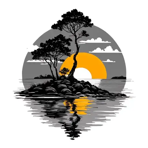 Plams Trees Colors Sunset