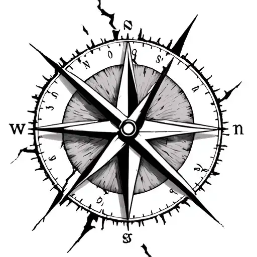 Cracked Compass Slightly Off Center