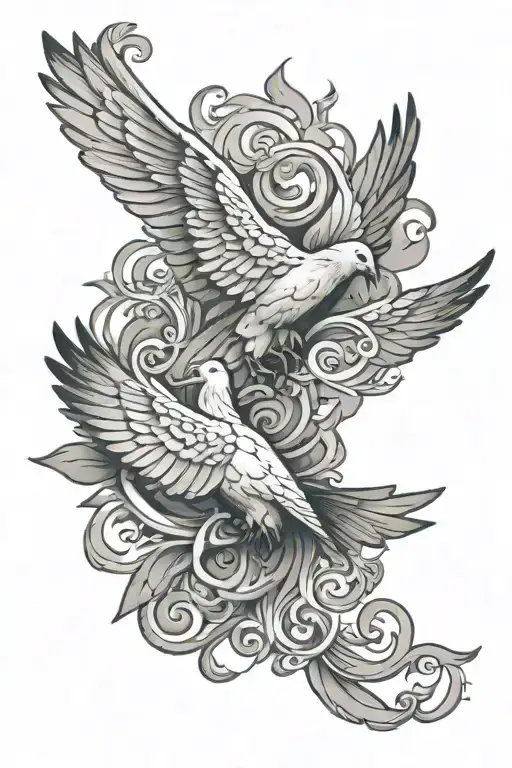 Dove And Cross With The Word Dale Llamas