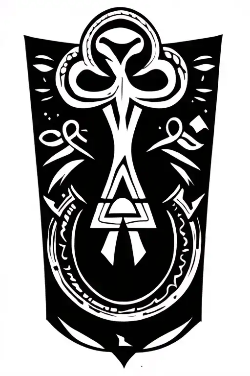 Maori Style Tattoo Featuring An Ankh And Space For More Symbols
