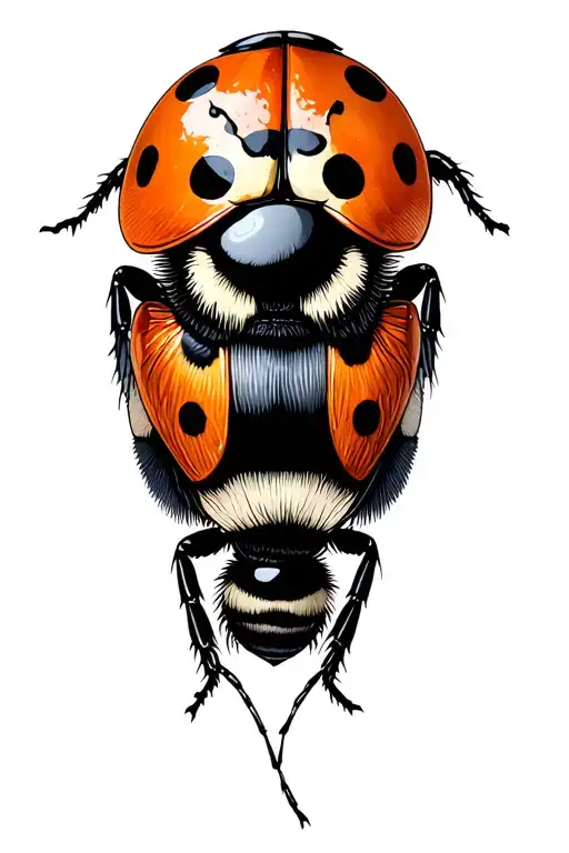 Ladybug Bumblebee Tattoo Design