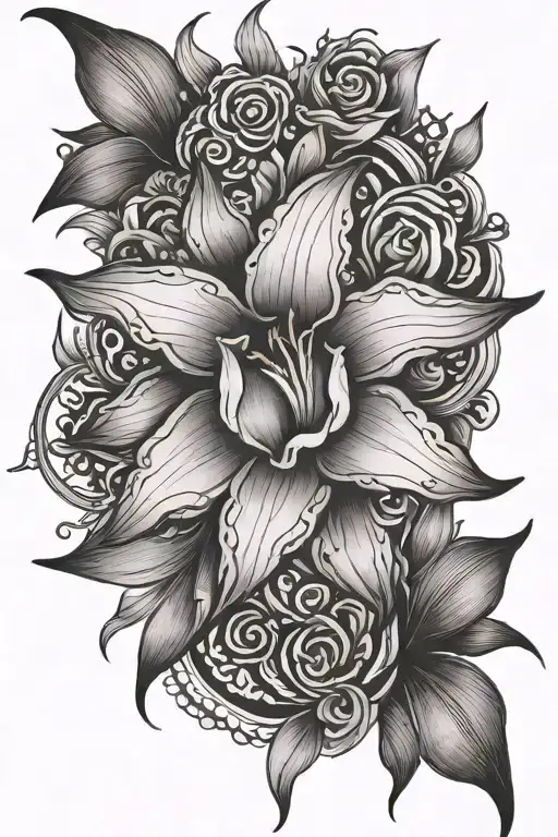 Mandala Gladiolus Flower With Virgo Star Sign