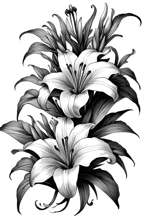 Tiger Lilies Scattered Throughout