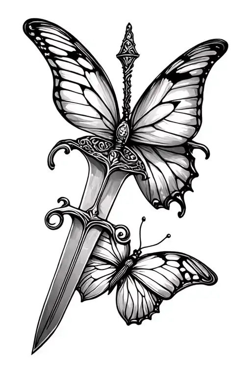 I Want A Dagger Paired With A Butterfly On My Calf