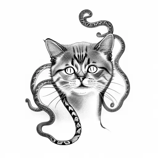 Cat With Medusa's Snake