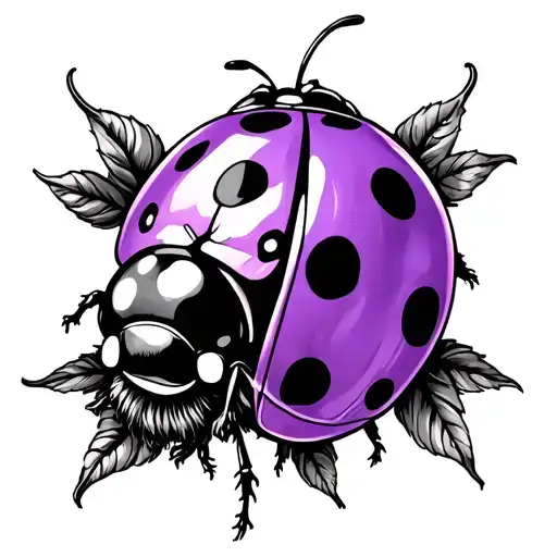 Violet With Ladybug Perched