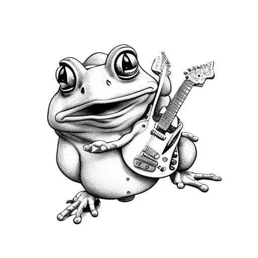 Toad Holding A Guitar