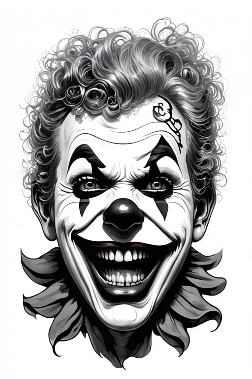 Half Sad Clown Half Happy Clown Face