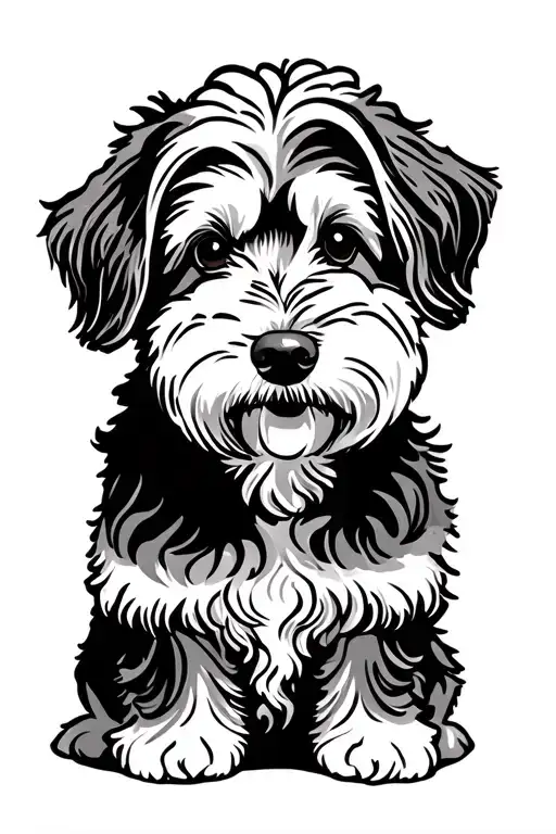 Keith Haring Style Goldendoodle Dog