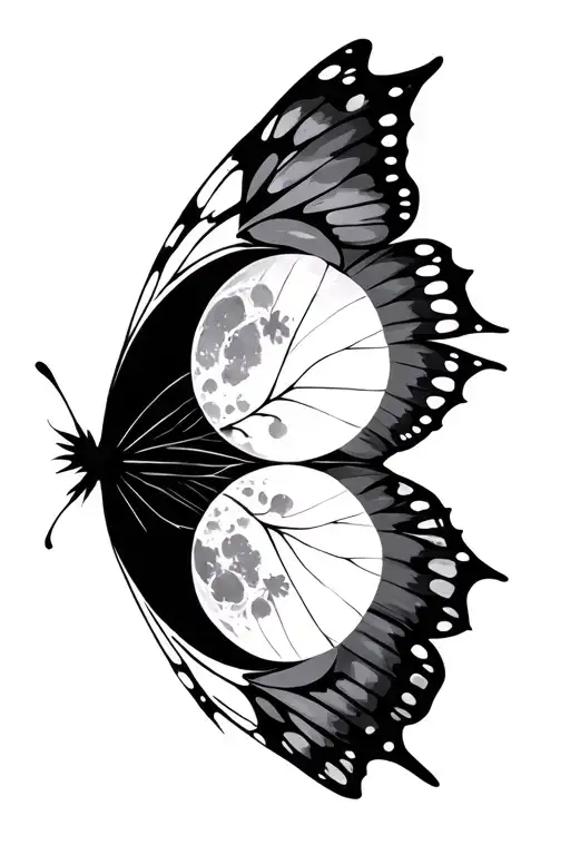 Edgy Butterfly Moon Phase Hidden Within