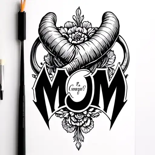 Italian Horns Forming The Word Mom