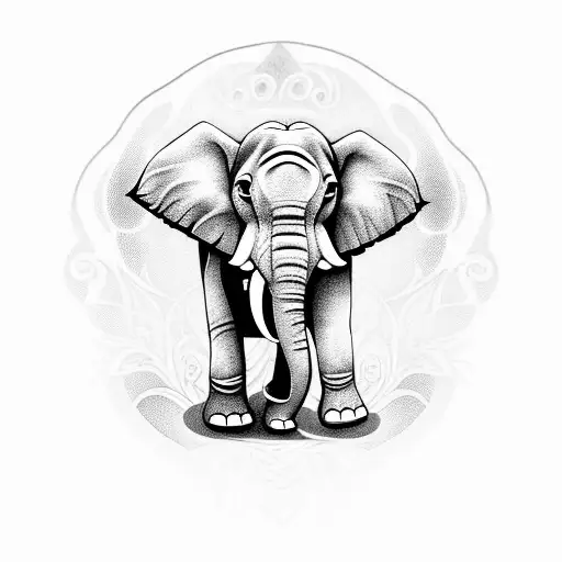 An Elephant Made Of Intricate Floral Patterns