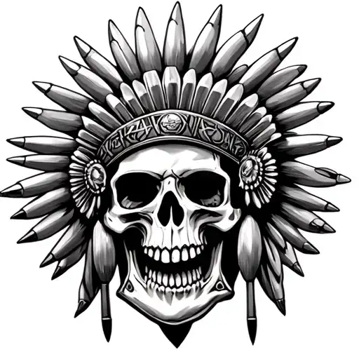 Apache Skull With Bullets