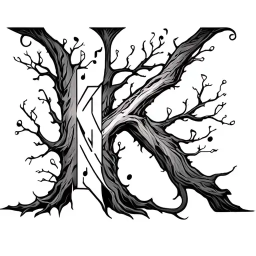 Music Tree Tattoo With The Letter K