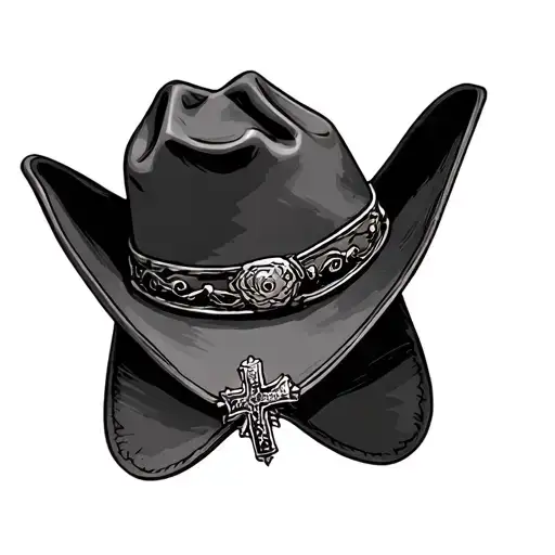 Cross Cowboy Hat Hanging