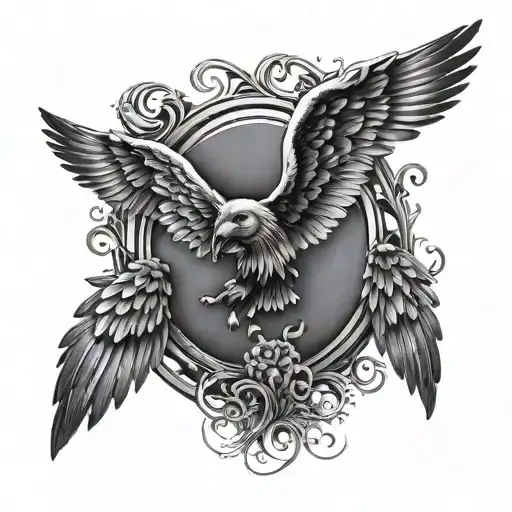 Wings Behind Paw Prints With Faint Background Black