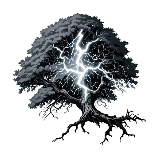 Poison Tree With Lightning Bolt Striking