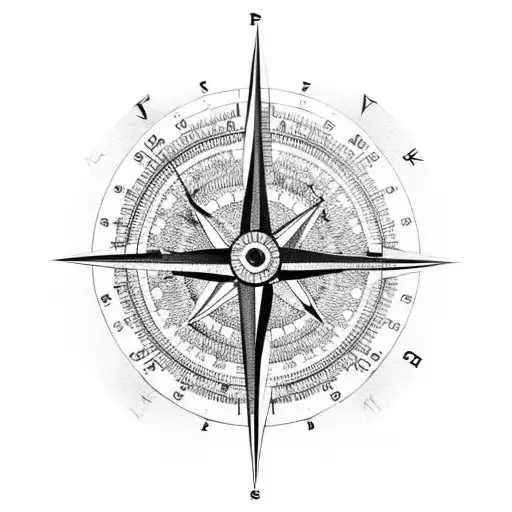 Compass With A Portrait Of The Client's Daughter As The Needle