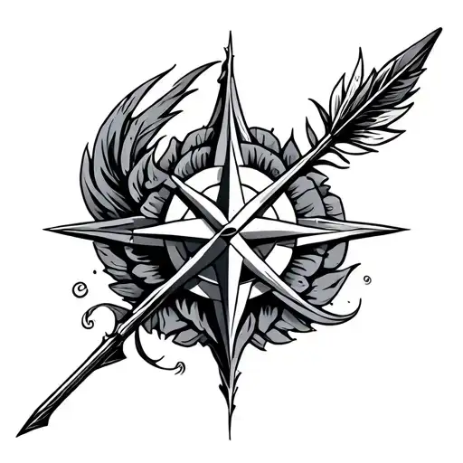 Arrow With Wind Rose