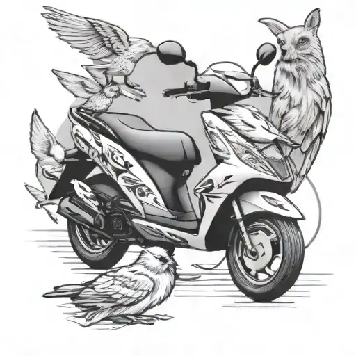 Honda Dio Scooter With Bird And Dog