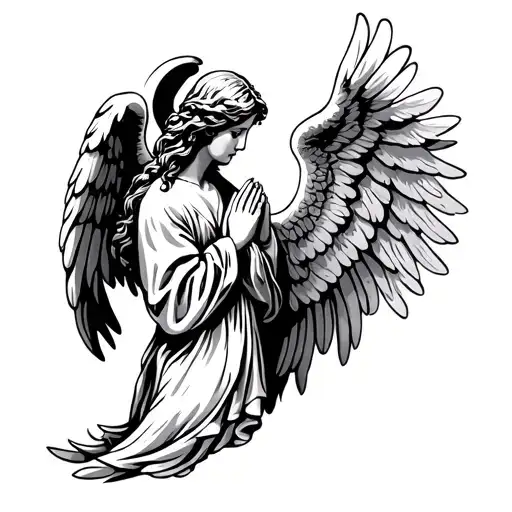 Praying Angel Sideway