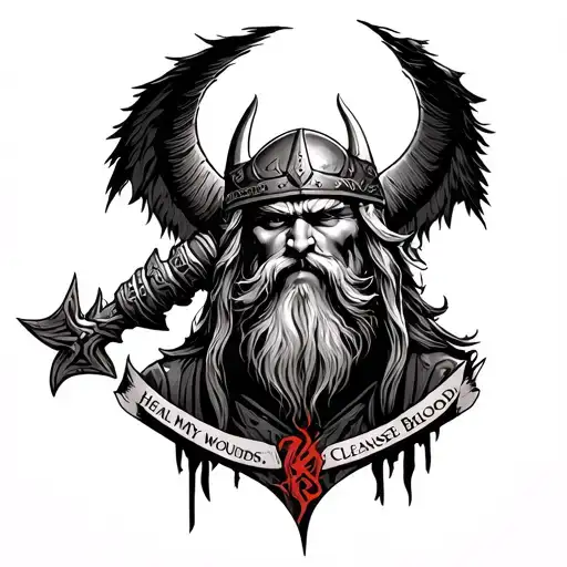 Viking Valkyria Male Heal My Wounds Cleanse My Blood Odin Jomsviking Amon Amarth