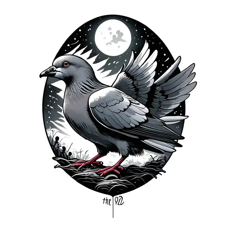 Dove Carrying A By Its Feet On Rough Nights