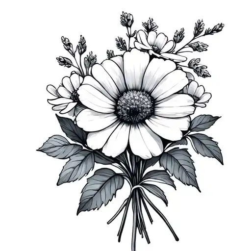 Small Bouquet Of September And March Birth Flowers