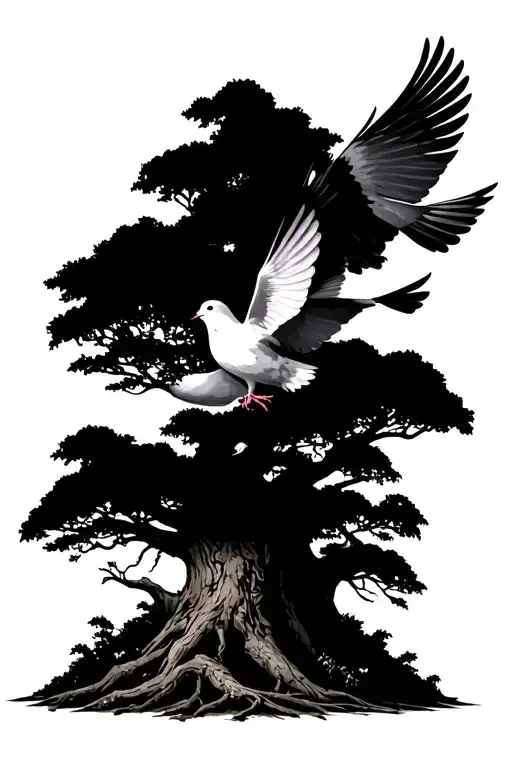 Poison Tree And Doves Flying