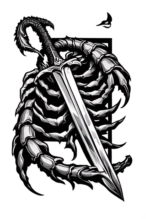 Scorpio Sword And Strength Letters