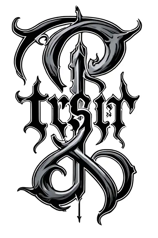 Gothic Deathcore Letters With The Name Trystian