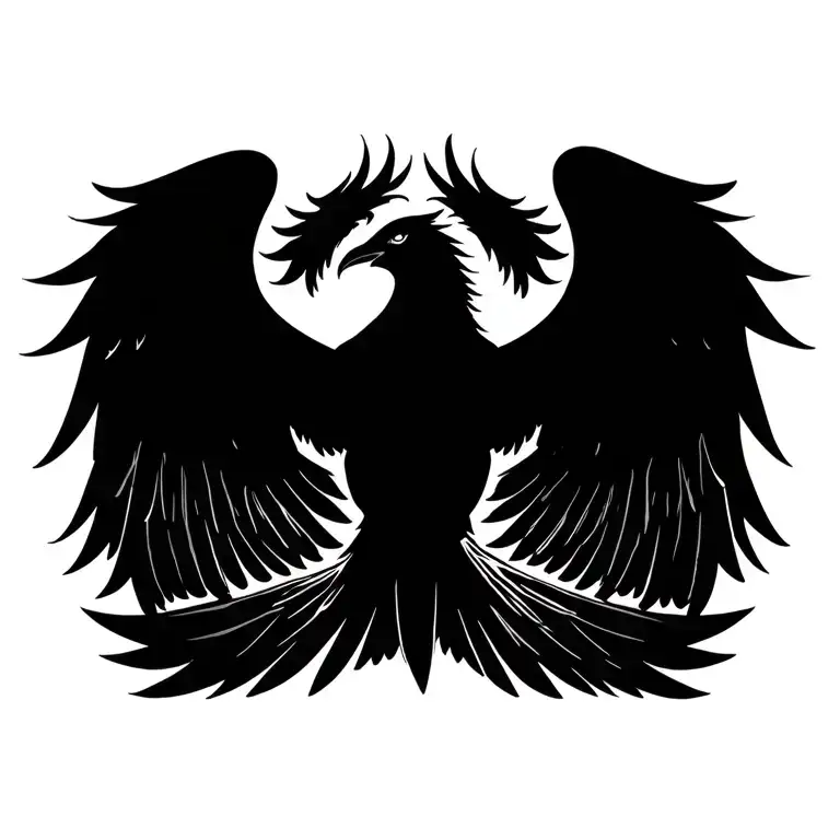 Phoenix Wings Spread Bright Sunrise