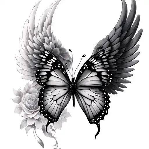Angel Wing And Butterfly 3D