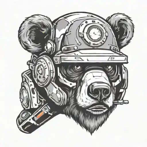 Bear Wearing Video Game Helmet
