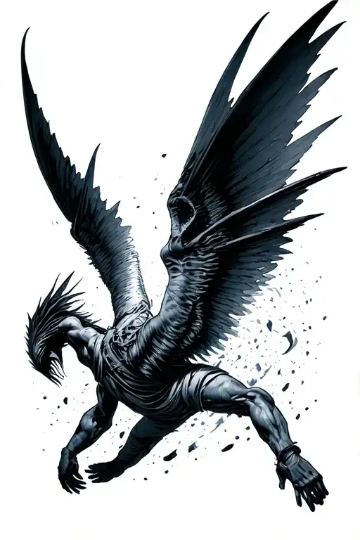 Icurus Falling Backwards With A Cybersiglism Background