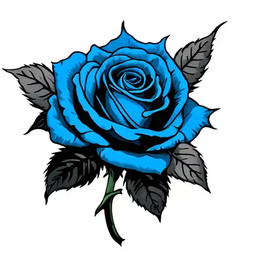 Blue Rose With Thorns