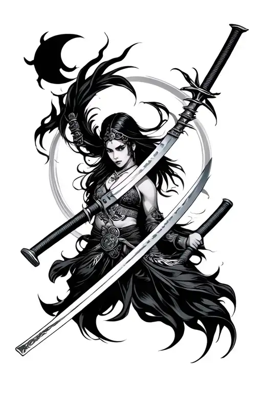 Katana Con Lunas