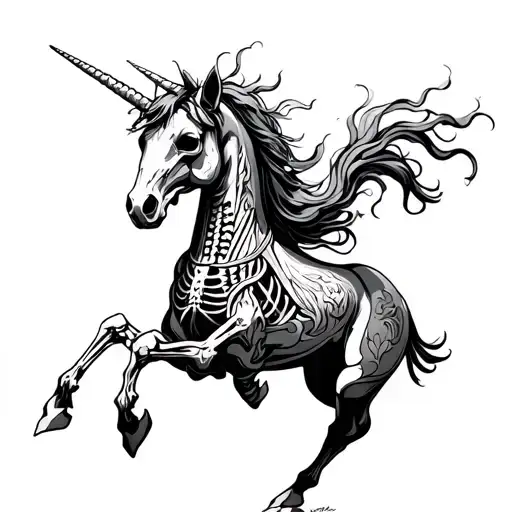 Demon Skelton Unicorn Running