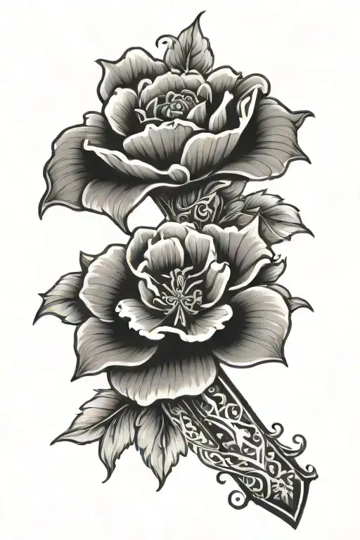 March Birth Flower With Breast Cancer Sign And Cross