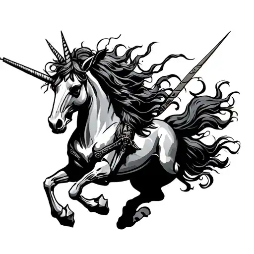 Demon Skelton Unicorn Running