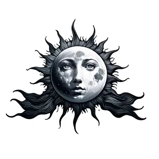 Moon And Sun With A