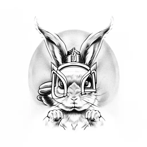 A Muscular Firefighter Holding A Rabbit In Their Arms