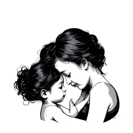 Minimalist Mother And Child