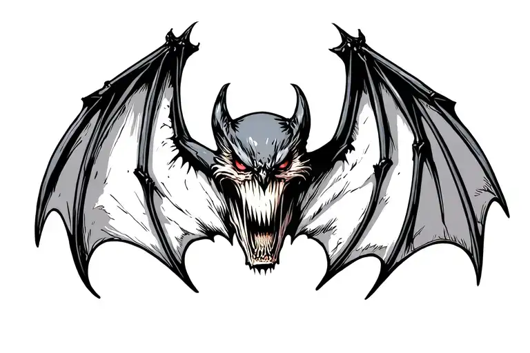 Sharp Wing Bat Horror Symmetrical