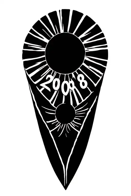 Number 2008 With Sun Rays Shining