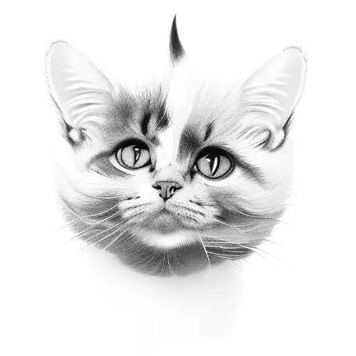 An Abstract Representation Of A Paintbrush Morphing Into A Cat's Tail