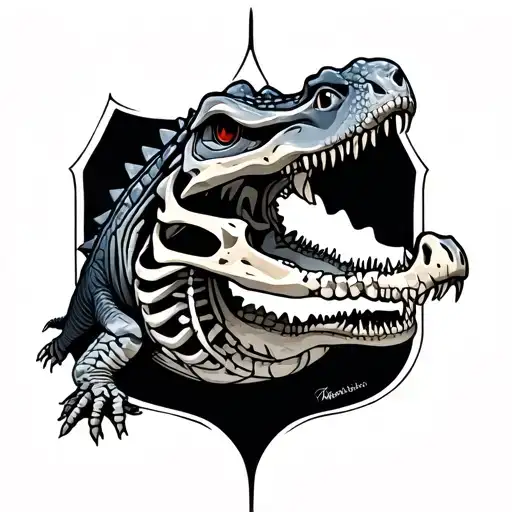 Crocodile With Skeleton